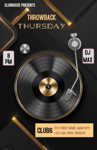 Black Maximalist Throwback Thursday Party Inv แทบลอยด์ template