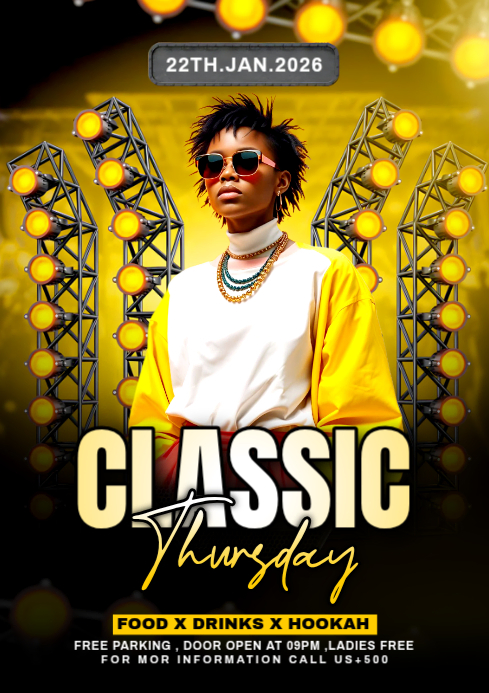 Copy of Black Maximalist Thursday Classic Party A4 | PosterMyWall