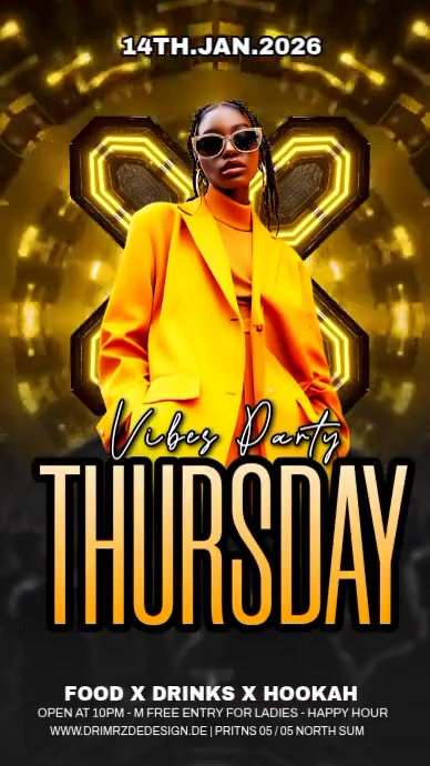 Black Maximalist Thursday Ladies Night Instagram Story Template ...
