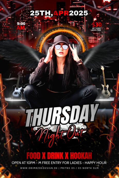 Copy of Black Maximalist Thursday Night Party Flyer Poster | PosterMyWall