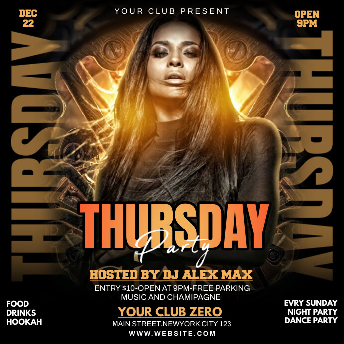 Copy of Black Maximalist Thursday Party Flyer Instagr | PosterMyWall