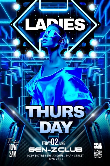 Copy of Black Maximalist Thursday Party Flyer Poster | PosterMyWall