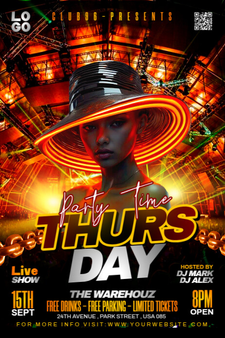 Copy of Black Maximalist Thursday Party Flyer Poster | PosterMyWall