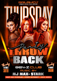 Black Maximalist Thursday Throw Back Party A4 template