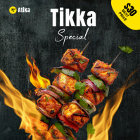 Black Maximalist Tikka Poster Template Instagram Post