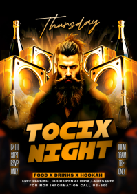 Black Maximalist Toxic Night Party Flyer A4 template