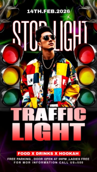 Black Maximalist Traffic Light Party Instagram Story template