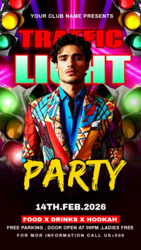 Black Maximalist Traffic Light Party Instagram Story template