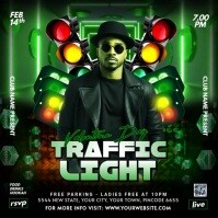 Black Maximalist Traffic Light Party Instagram Post template