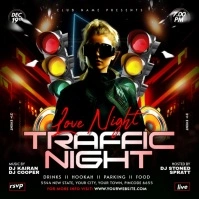 Black Maximalist Traffic Night Instagram Post template