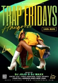 Black Maximalist Trap Friday Hangover  A4 template