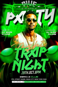 Black Maximalist Trap Night Party Banner 4' × 6' template