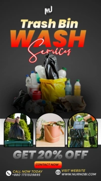 Black Maximalist Trash Bin Clean Instagram Story template