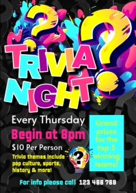 Black Maximalist Trivia Night A5 template