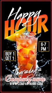 Black Maximalist Tropical Clors Drink Happy H Instagram Story template