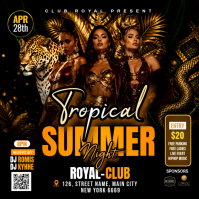 Black Maximalist Tropical Summer Night Club Event Instagram Post template