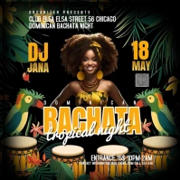 Black Maximalist Tropical Yellow Instagram Post Iphosti le-Instagram template