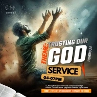 Black Maximalist Trusting God  Instagram Post template