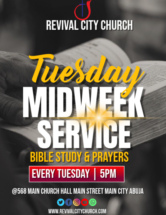 Copy of Black Maximalist Tuesday Midweek Service Flyer (us Letter ...