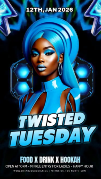 Black Maximalist Tuesday Party Flyer Instagram Story template