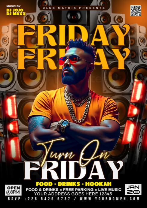 Black Maximalist Turn On Friday  A4 template