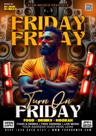 Black Maximalist Turn On Friday  A4 template