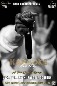 Black Maximalist Turn Up The Volume With This Bold Black-and-white Karaoke Party Flyer Template Pint Pinterest Graphic
