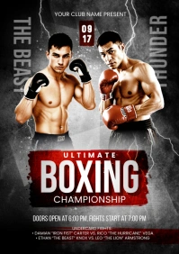 Black Maximalist Ultimate Boxing Championship A5 template