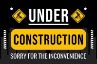 Black Maximalist Under Construction Warning Poster  Label template