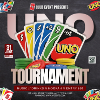 Black Maximalist UNO Tournament Instagram Post template