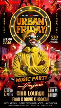 Black Maximalist Urban Friday Music Party Instagram Story template
