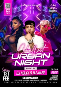 Black Maximalist Urban Night Chillout A3 template