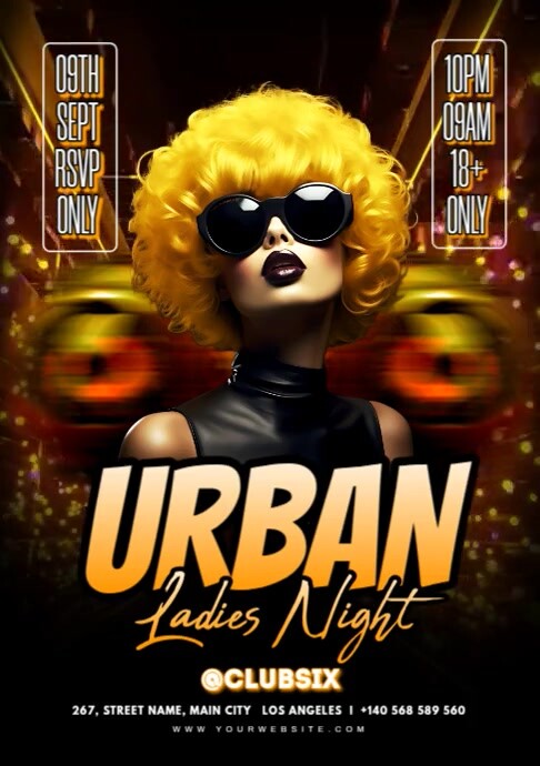 Black Maximalist Urban Night Party A4 Template | PosterMyWall