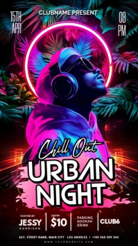 Black Maximalist Urban Night Party Flyer Instagram Story template