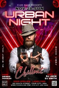 Black Maximalist Urban Night Party Poster template