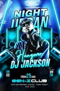 Black Maximalist Urban Night Party Poster Affiche template