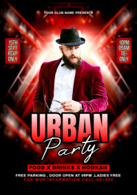 Black Maximalist Urban Party Flyer A4 template