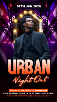 Black Maximalist Urban Party Flyer Instagram Story template