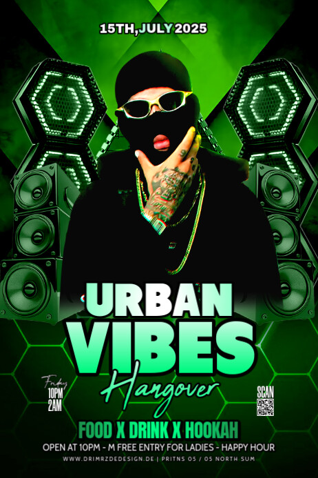 Black Maximalist Urban Vibes Party Poster 海报 template