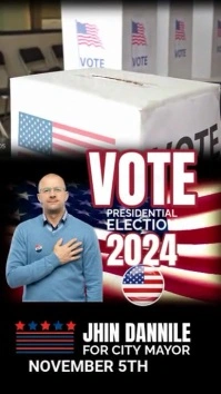 Black Maximalist Us Election Digital Display  Digital Display (9:16) template