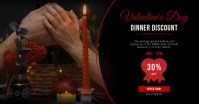 Black Maximalist Valentine's Day Food Discount Facebook Shared Image template