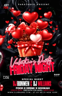 Black Maximalist Valentine's Friday Night Party Tabloid template