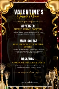 Black Maximalist Valentine's Menu  Pinterest Graphic template