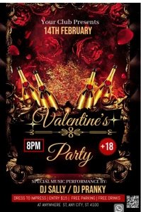 Black Maximalist Valentine's Party  Pinterest Graphic template