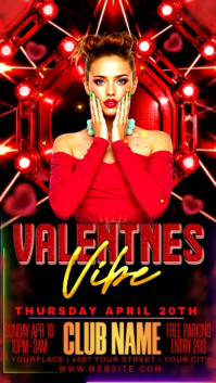 Black Maximalist Valentine's Party Video Digital Display (9:16) template