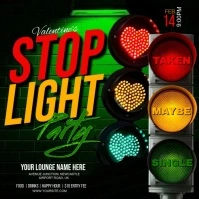 Black Maximalist Valentine's Stop Light Party  Instagram Post template