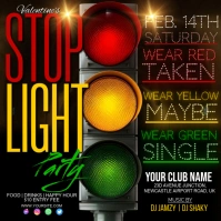 Black Maximalist Valentine's Stop Light Party  Instagram Post template