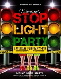 Black Maximalist Valentine's Stop Light Party Poster  Flyer (us Letter) Pamflet (Letter AS) template
