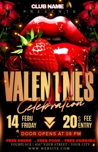 Black Maximalist Valentine Celebrations Half Page Wide template