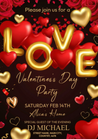 Black Maximalist Valentine Day  A4 template